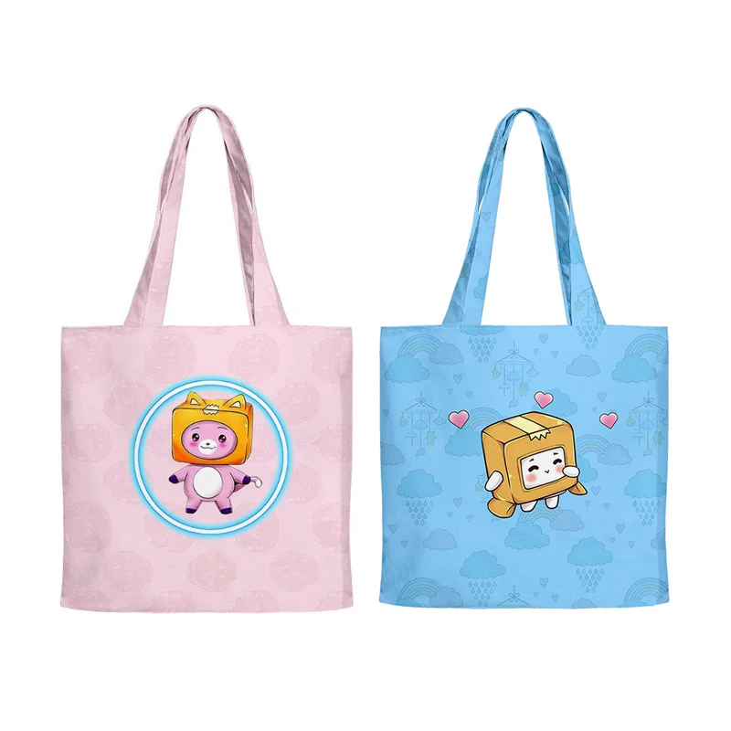 

LankyBoxs Pink Shoulder Bags Cute Cartoon HandBag Casual Shopper Bag Portable Storage Bag Girls Women Student Lightweight Bag