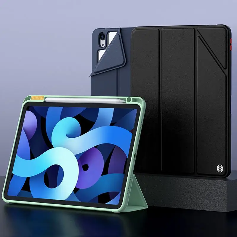 

Магнитный кожаный чехол для Apple iPad Air 4 10,9 2020 дюйма, флип-чехол с полным покрытием и держателем для карандашей, складная подставка, защитный че...