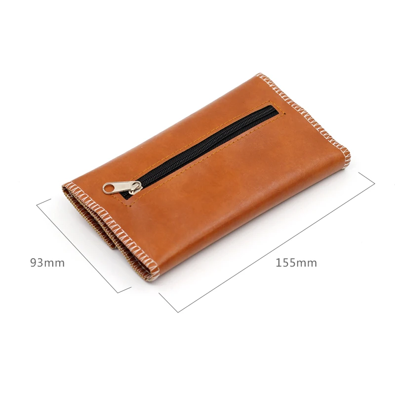 light brown Новинка, 1 шт.-сумка из искусственной кожи для табака, переносная сумка для сигарет, табачная сумка, чехол, бумажный держатель - Цвет: light brown