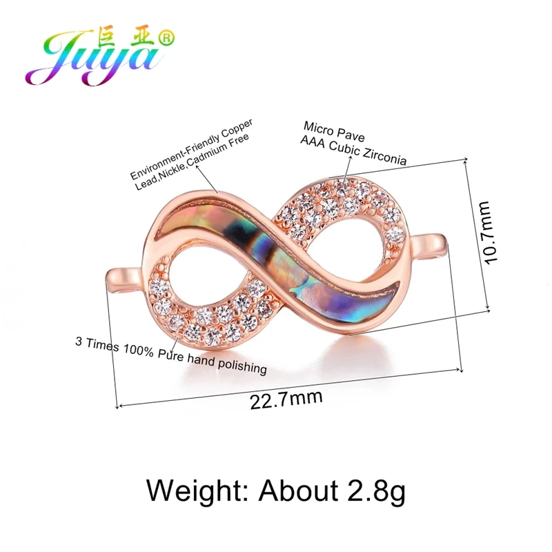 Rose Gold Juya DIY Ювелирные изделия фурнитура поставки золото/серебро Бесконечность Крест соединитель подвески для женщин мужчин шарм браслеты Изготовление - Окраска металла: Rose Gold