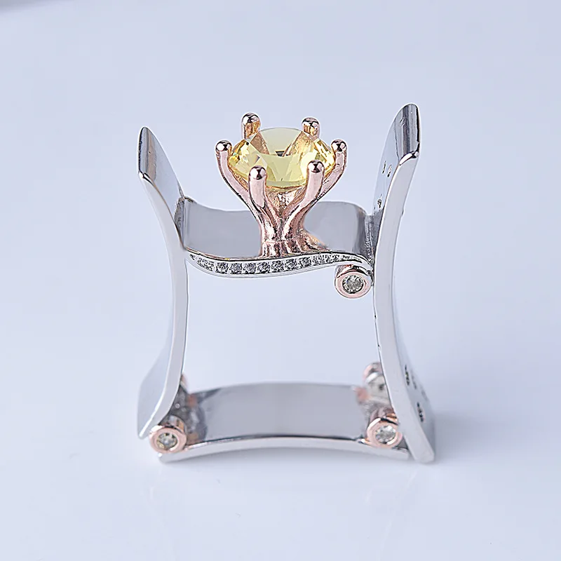 

925 Silver natural Ametrine topaz Ring for Women Bague Etoile Bizuteria Topaz Gemstone Silver 925 Jewelry diamond Rings Jewelry