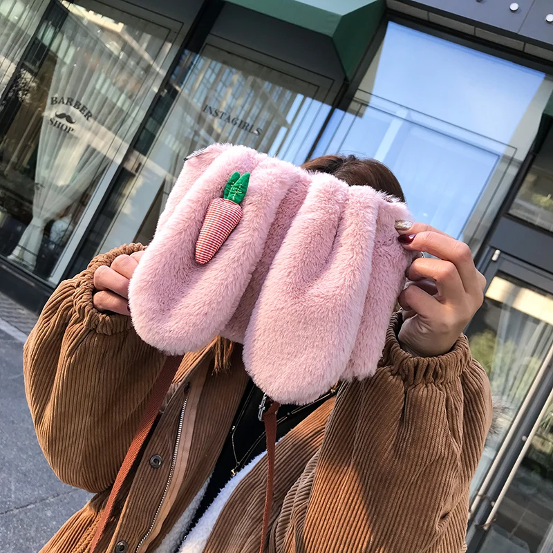 Женская милая сумка из искусственного меха модная брендовая дизайнерская