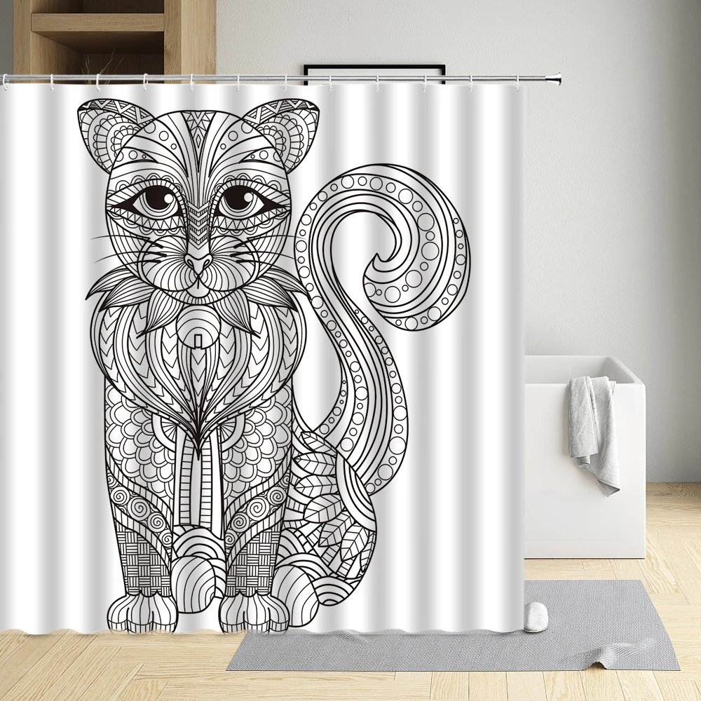

Arts Animal Shower Curtain Dog Rhinoceros Bear Cat Sea Turtle rat Modern Eco-Friendly Waterproof Cloth Bathtub Decor