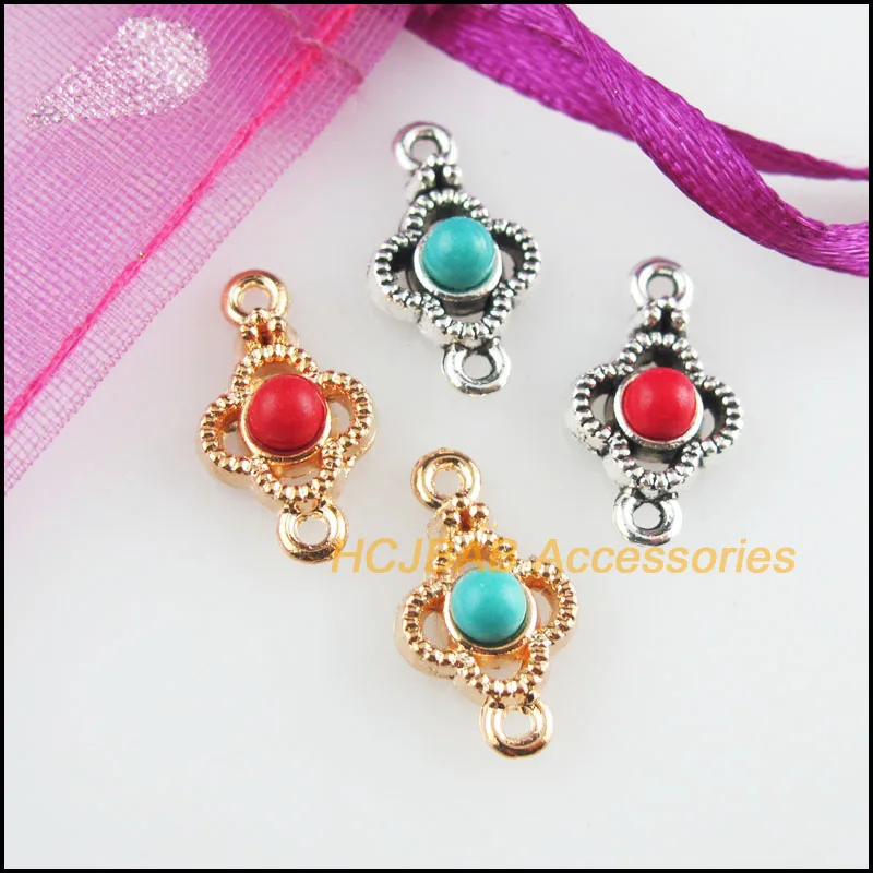 Подвески 25 Новинка с листком клевера тибетские Серебристые золотистые разъемы