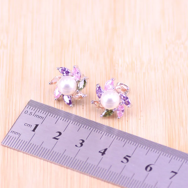 Женское Ожерелье с браслетом Risenj серьги-гвоздики из серебра 925 пробы