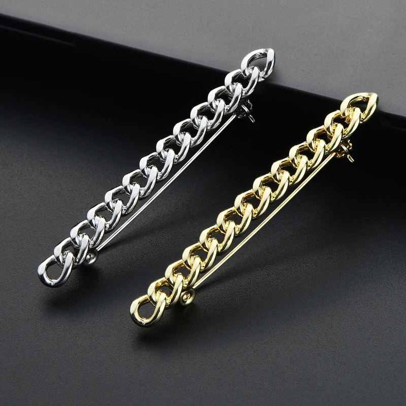 

Wuli&baby Chain Cable Design Brooches For Unisex 2-color Metal Pumk Style Brooch Pins Gifts