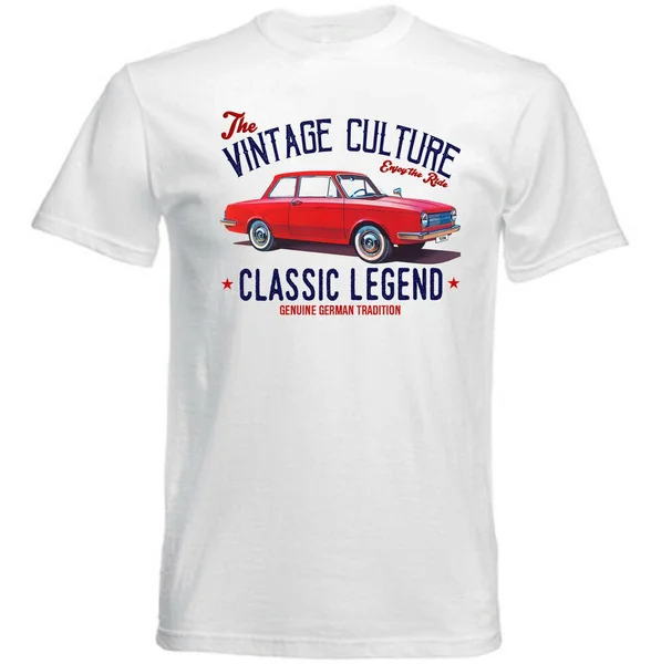 

Винтажная вдохновленная немецким автомобилем стеклянная 1304-новая хлопковая футболка