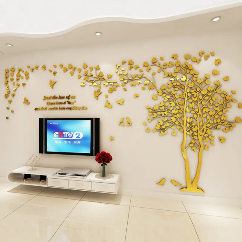 

Creative Background Wall Stickers Acrylic 3D Three-dimensional Wall Stickers Living Room Modern Decorative Christmas Decoration