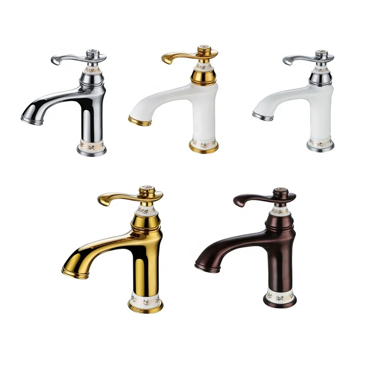 

Top Quality Classical Basin Faucet Brass Bathroom Sink Faucet Copper Single hole Single handle Cold hot water luxury Bath faucet