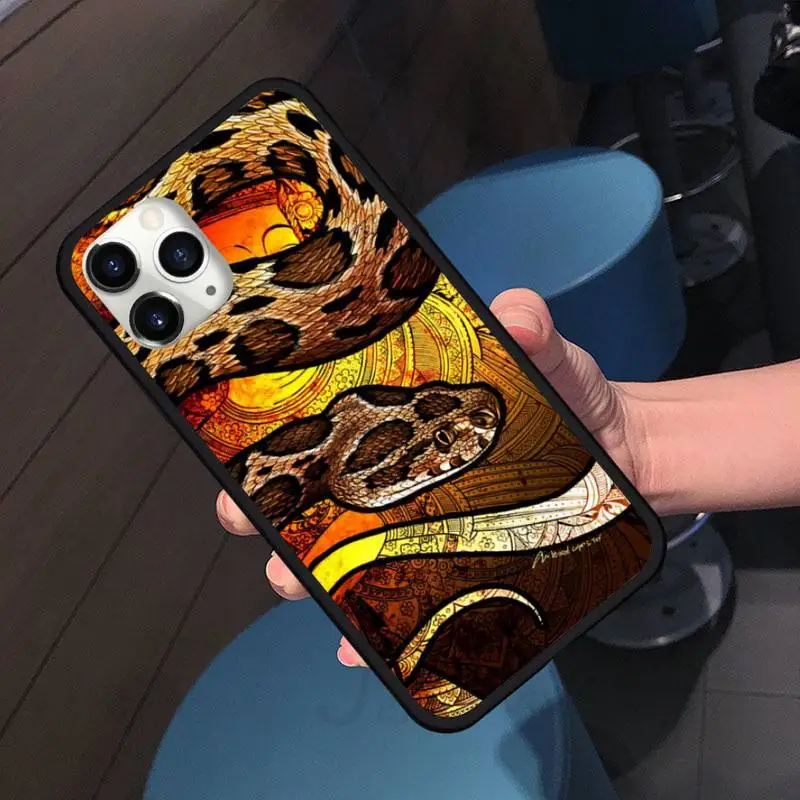 

Color art artistic painting snake Phone Case For iphone 7 8 12 11 XR XS pro Max Mini plus Soft silicone cover shell funda