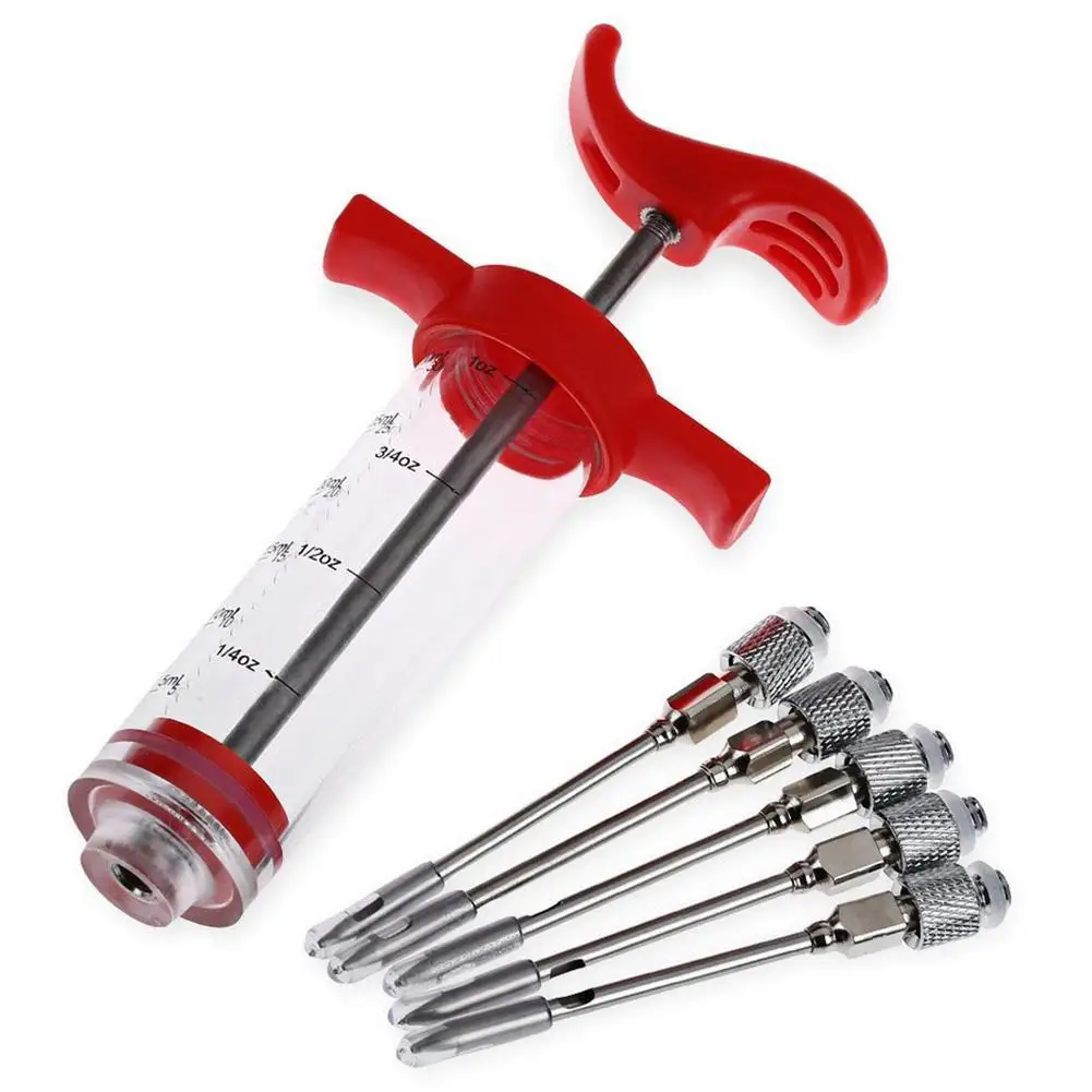 

Food Grade PP Steel Needles Spice Syringe Set BBQ Meat Kithen Syringe Accessory Marinade Flavor Sauce Injector K4N4