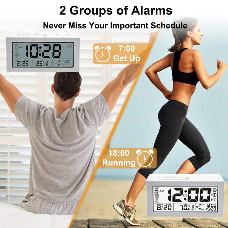Цифровой будильник без тикающего аккумулятора настольные часы с простым