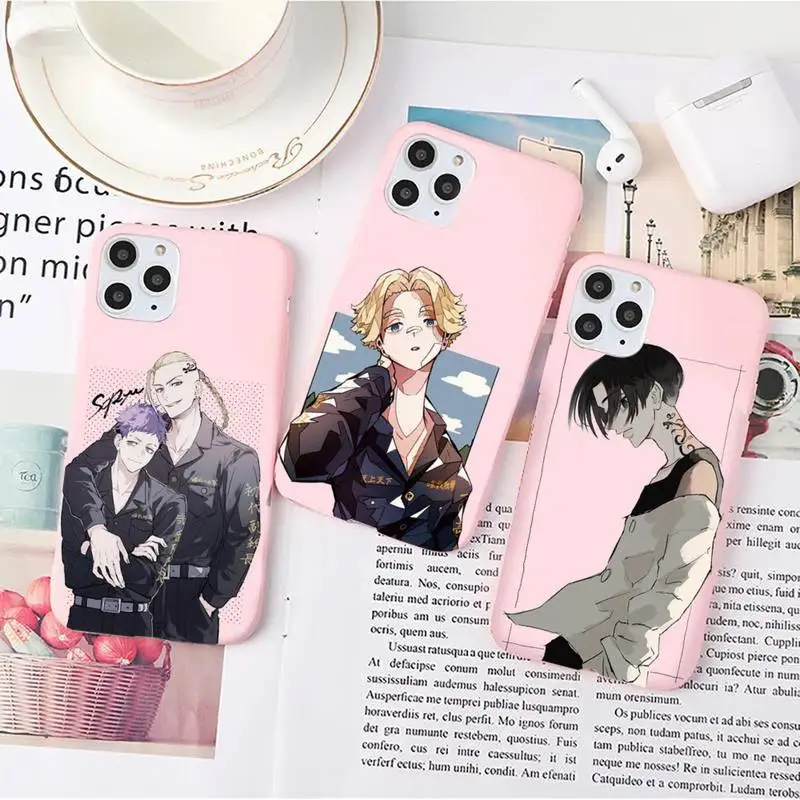 

Japan Anime Tokyo Revengers Phone Case Candy Color for iPhone 6 7 8 11 12 s mini pro X XS XR MAX Plus