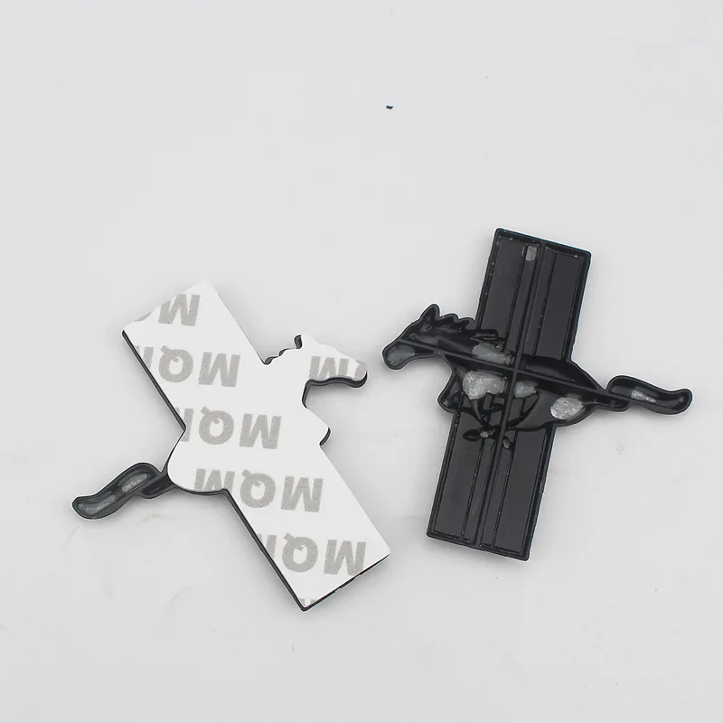 

1 Pair 3D Metal Mustang Horse Side badge decal rear Trunk Fender emblem Decoration Car stickers For Ford Car Styling