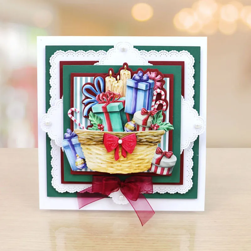 Очаровательные металлические Вырубные штампы в виде корзины для изготовления