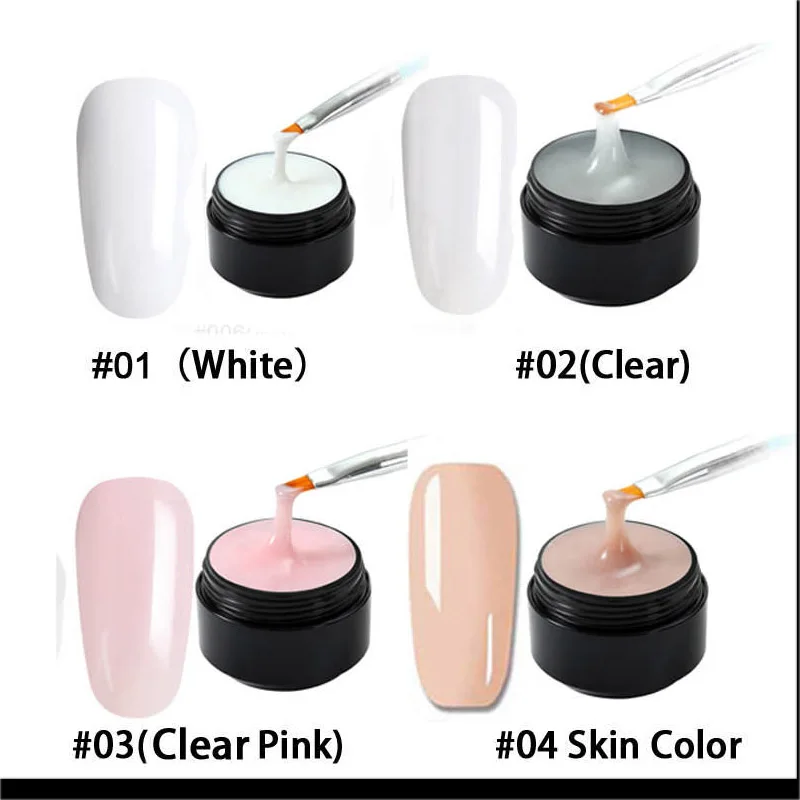 Круглая коробка полигели для наращивания ногтей гель быстрого 4 цвета акриловый
