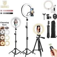 10 26cm led selfie ring light photography ringlight phone stand holder tripod circle fill light dimmable lamp trepied streaming
