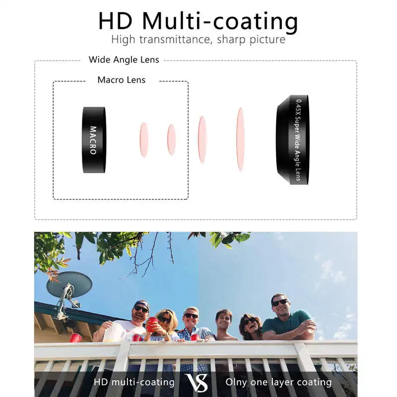 Широкоугольный объектив Hd для телефона с большой апертурой 52Uv 0.45X и