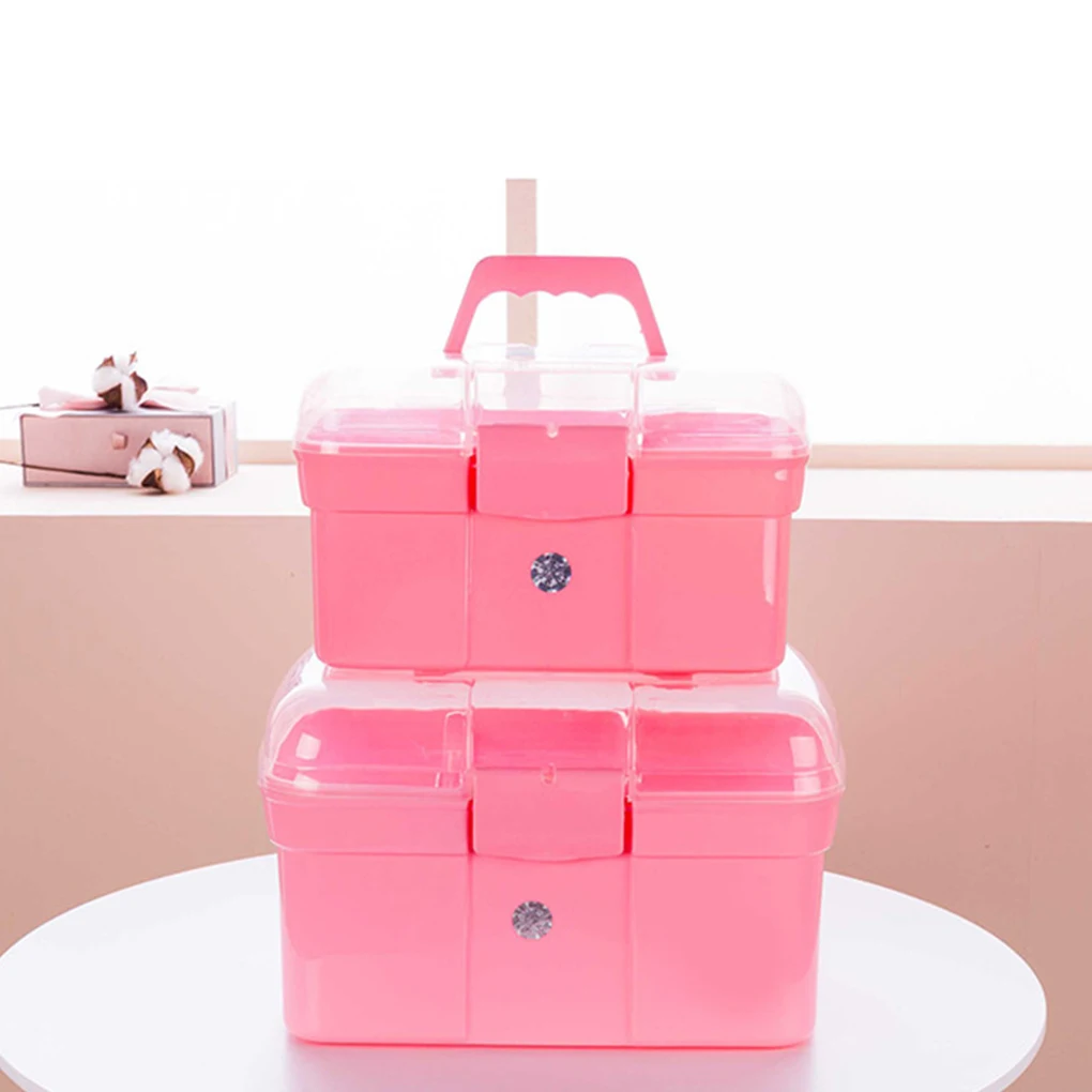 

S/L New Hand-held Desktop Storage Box Plastic Scissors Makeup Organizer Jewelry Nail Polish Pen Container Manicure Tool Case