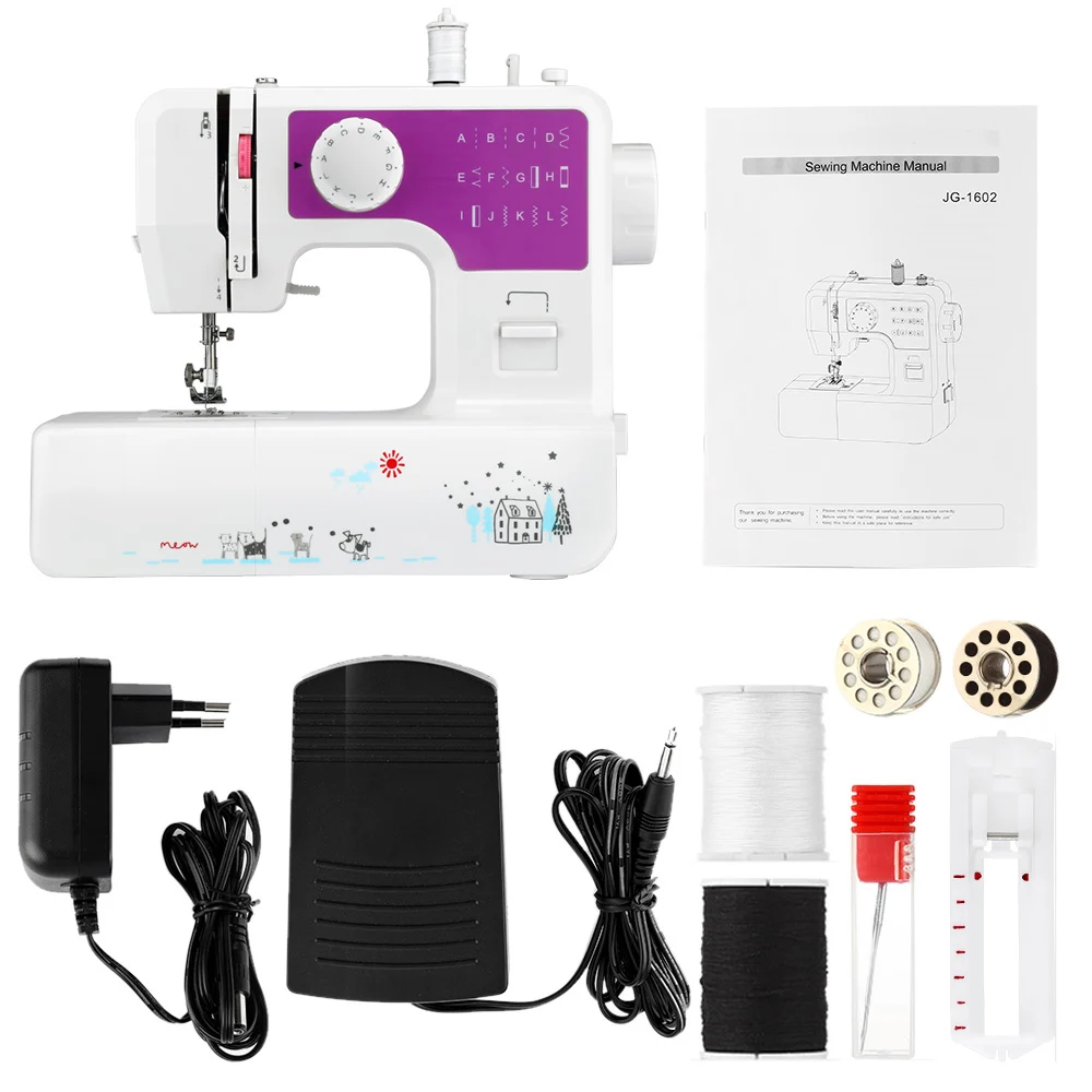 Новая бытовая мини 12 стежков швейная машина двойная нить и скорость свободные