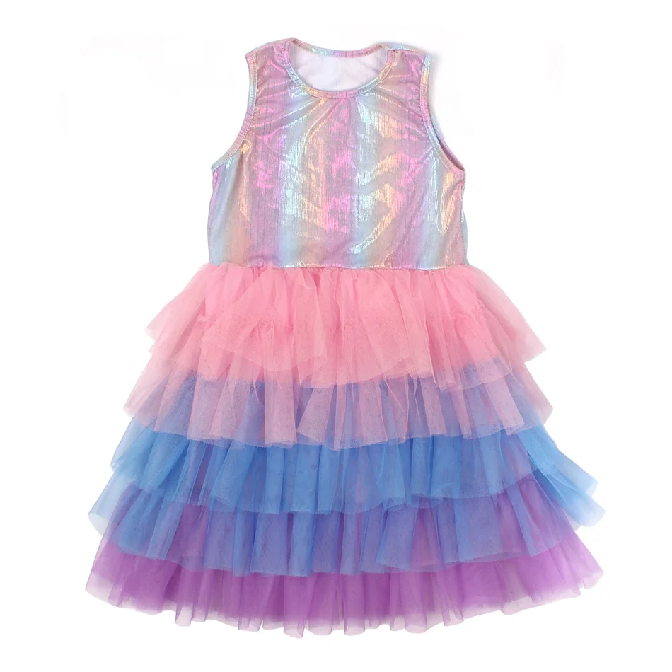 

Kids Mermaid TUTU Dress For School Girls Birthday Party Girl Rianbow Mesh Princess Dresses For Show Casual Sleeveless Vestidos