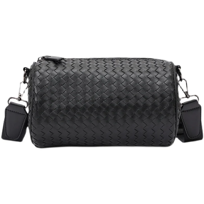 

Tidog New hand-woven cylinder shoulder messenger bag men's shoulder bag