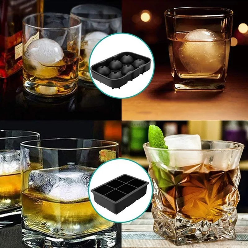 

Big Hole Ice Cube Tray Ice Ball Mold Silicone Square Skull Shape Whiskey Wine Cocktail Ice Cube Maker Kitchen Gadgets DIY Tools