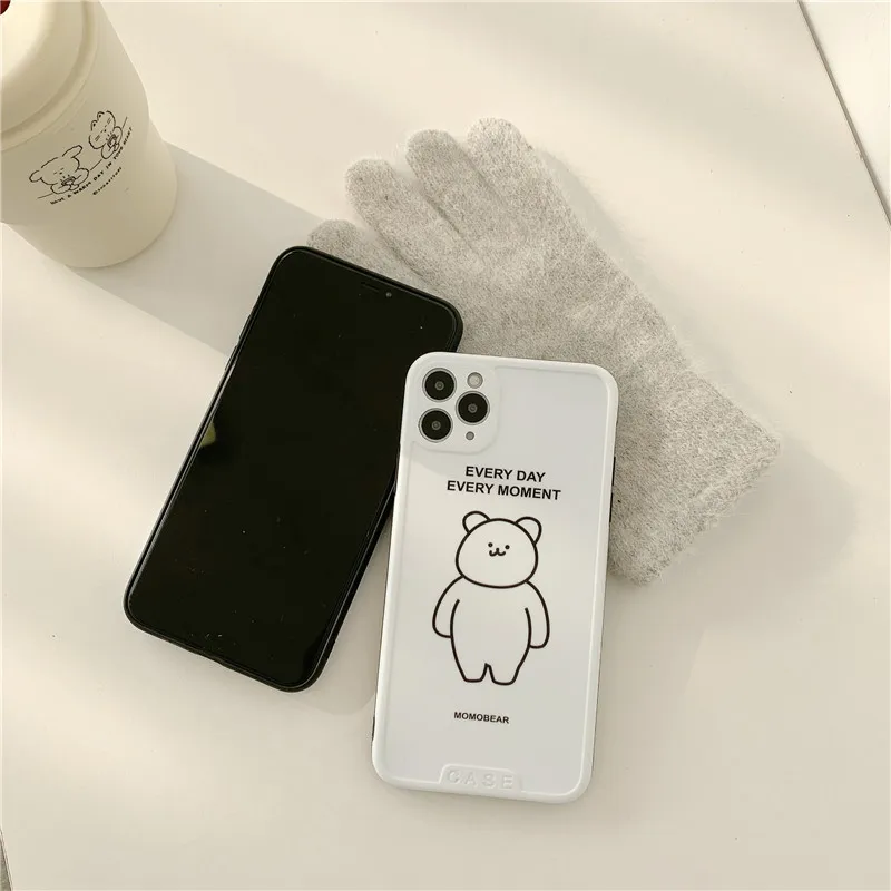 Мягкий чехол с мультипликационным медведем собакой для ip X XR XS Max Обложка