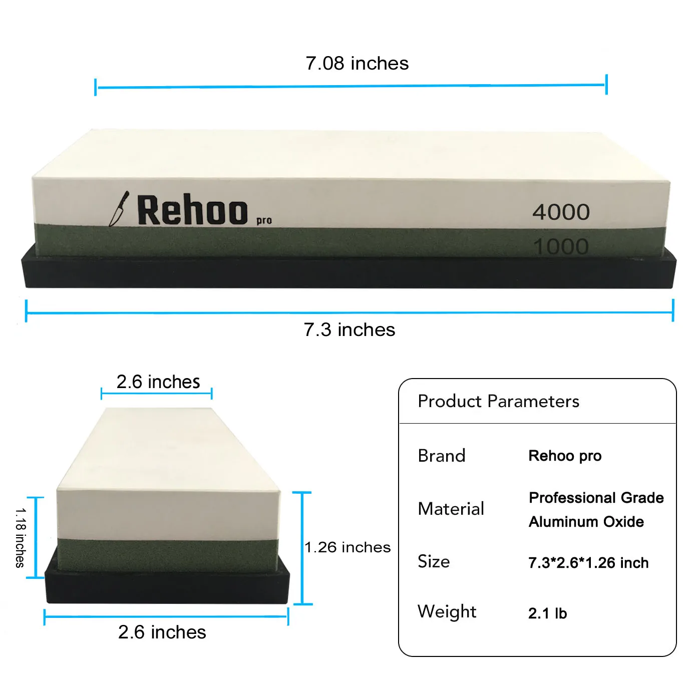 rehoo double sided whetstone 10004000 mesh non slip rubber pad chef wet stone for knives blades waterstone kitchen gadget free global shipping