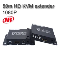 hd kvm extender 1080p cat6cat6acat7 extend 50 meters ir control support poc single ended power supply lossless no delay dc 12v