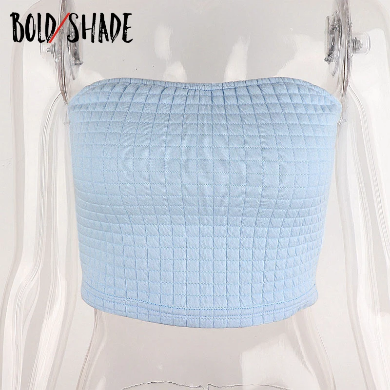 

Bold Shade Y2K Fashion Indie Wrap Chest Solid Women Off Shoulder Sexy Basic Streetwear Tube Tops Skinny Summer Strapless Top