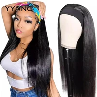 yyong hair straight headband wigs 100 human hair wigs can be colored glueless full machine headband scarf wig