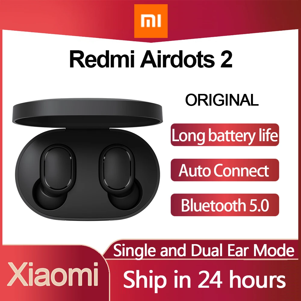 

Xiaomi Redmi Airdots 2 TWS Bluetooth 5.0 Earphone DSP Noise Cancellation True Wireless Handsfree Earbuds AI Control Headset