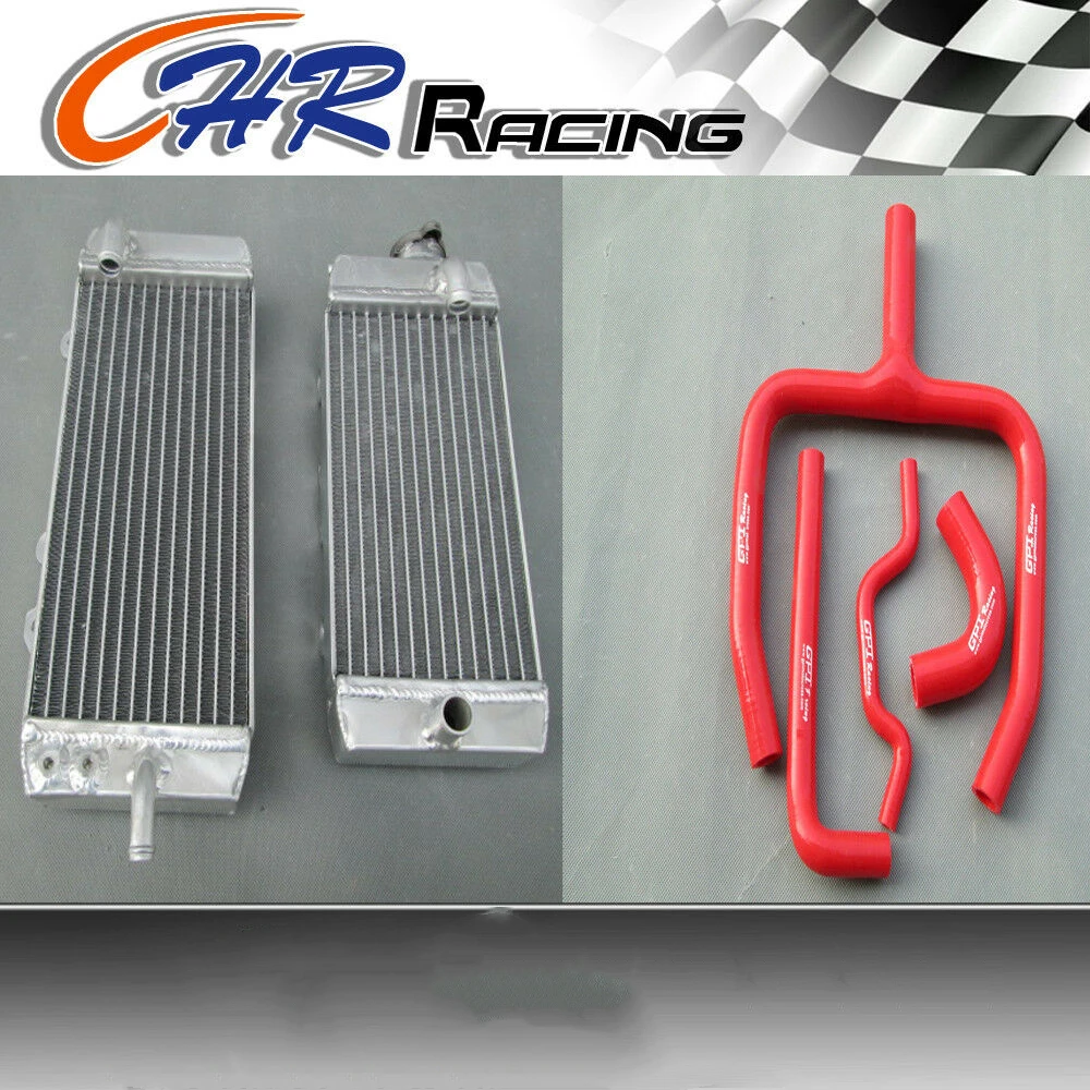 

R+L Aluminum Radiator &Silicone Red Hose for 2009 2010 2011 Kawasaki KXF250 KX250F 09 10 11