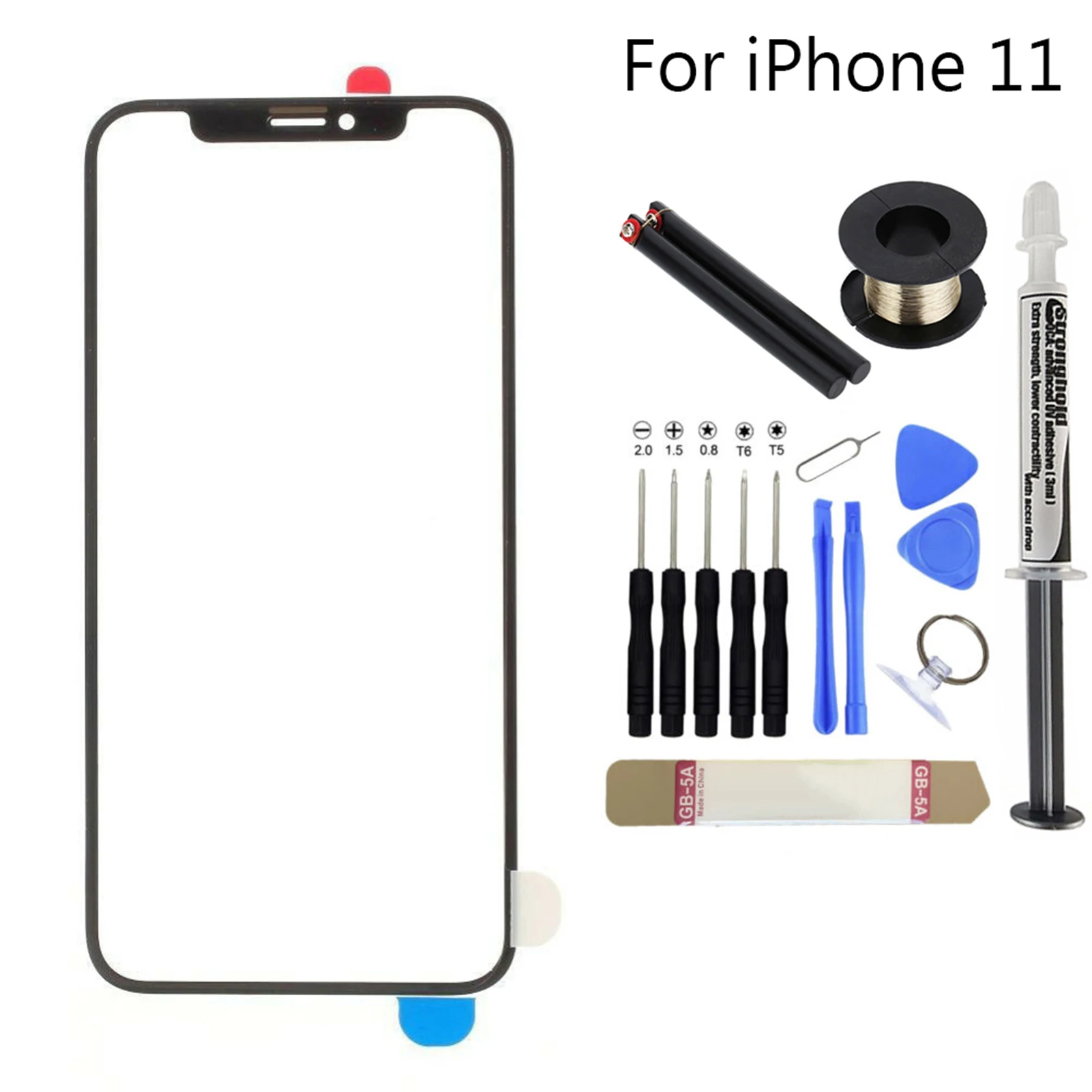 replacement screen front glass lens cover uv loca glue kit for iphone xxrxs screen protector free global shipping