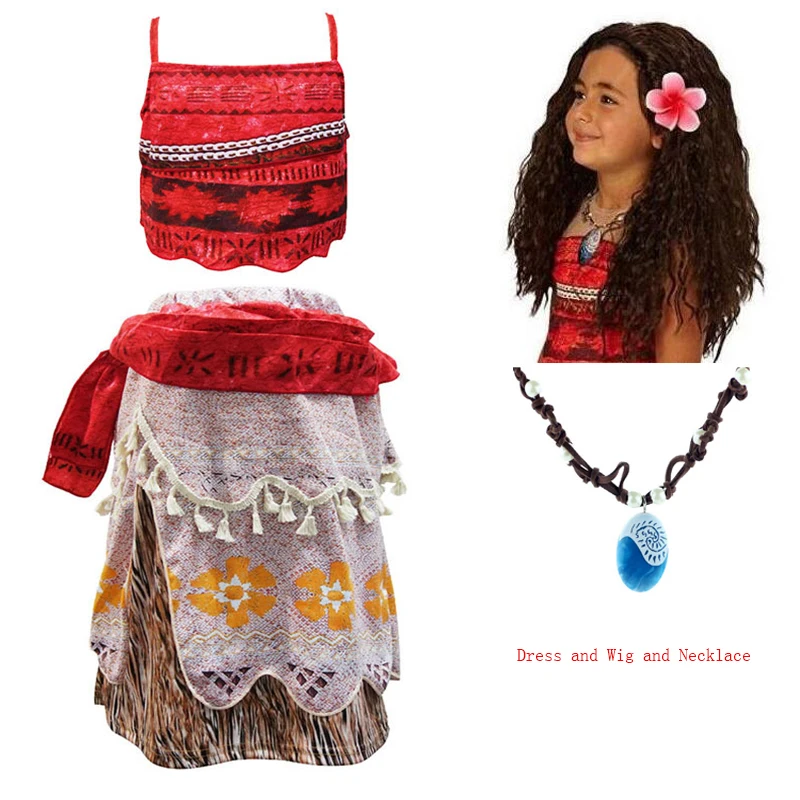 2020 для девочек с героями мультфильма Моана Платье принцессы юбкой Детские