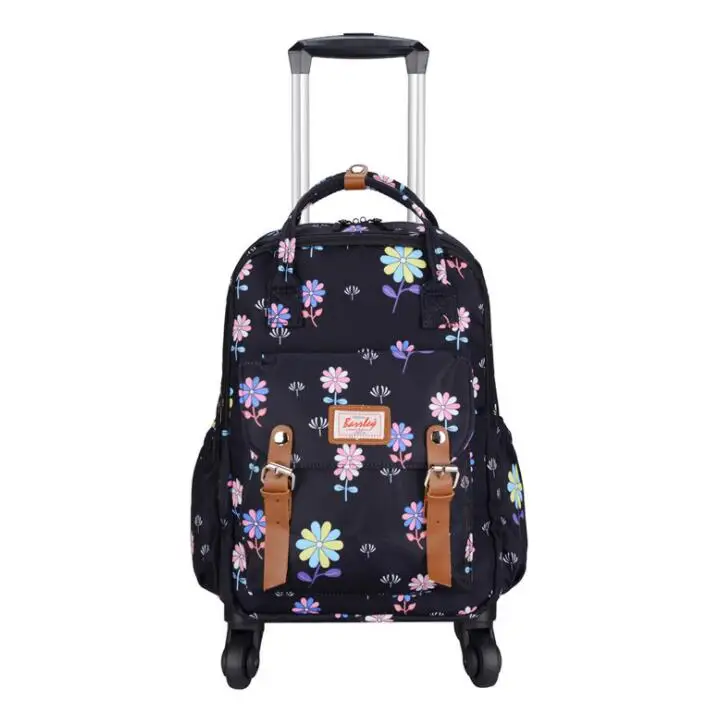 Women Travel trolley bag  wheeled Backpacks bags Women luggage Bags on wheels water proof Rolling Luggage Backpack bag suitcase