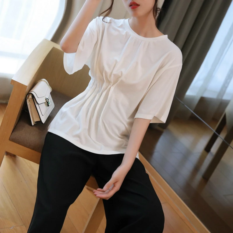

M-XXL Oversized T Shirt for Women Corset Korean Basic Tshirt Femme Ete Loose Cotton T-shirt Woman Black White Summer Shirt Women