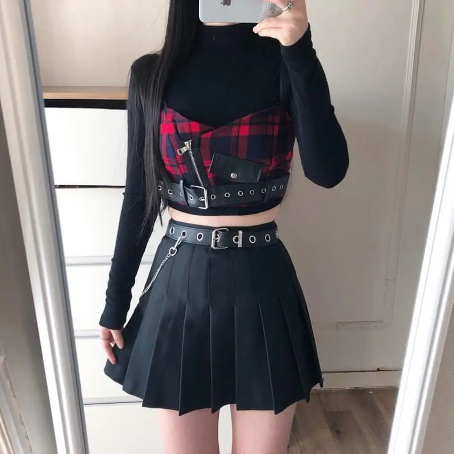 Панк Rave Для женщин Искусственная кожа Тонкий Встроенная Бюстье Топы T 408|Майки| |