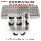 Норковые ресницы Visofree 306080100 пар, без коробки, пушистые натуральные накладные ресницы, длинные безжестокие 3D норковые ресницы, ресницы для макияжа