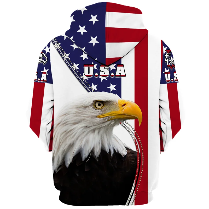 

2021 New Arrival Men Hoodies 3D Digital Full Printing Fashion eagle Hooded Pullovers Long Sleeve Hip Hop Sweatshirts