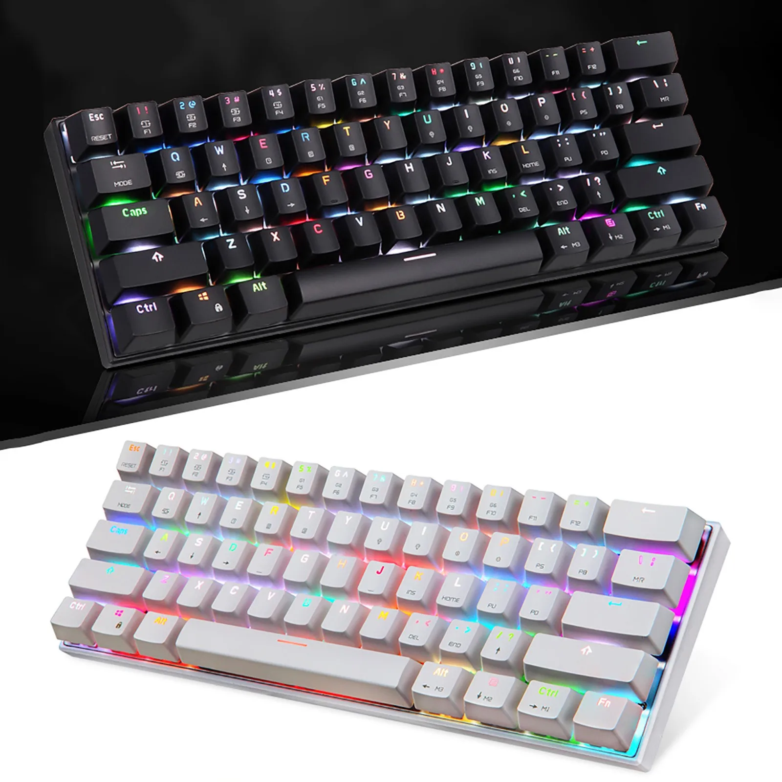 

CK62 Bluetooth Dual Mode61 Keys Red Switch LED Backlight Mechanical Keyboard Gaming Keyboards for Tablet Desktop Mechanical