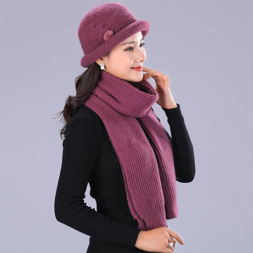 Набор из шапки и шарфа кроличьего меха|Женские шарфы| |