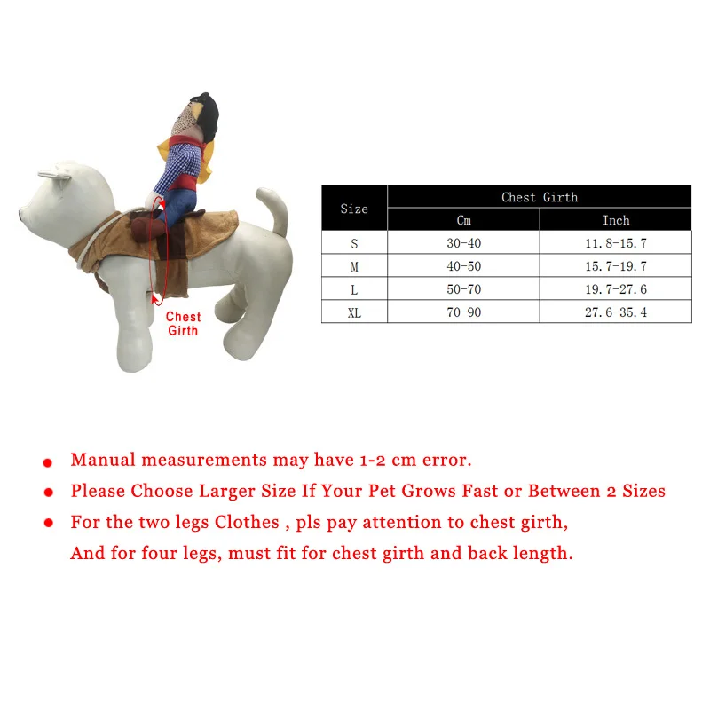 

Novelty Halloween Dog Costumes Pet Clothes Cowboy Dressing up Jacket Coats for Dogs Funny French Bulldog Chihuahua Pug Clothing