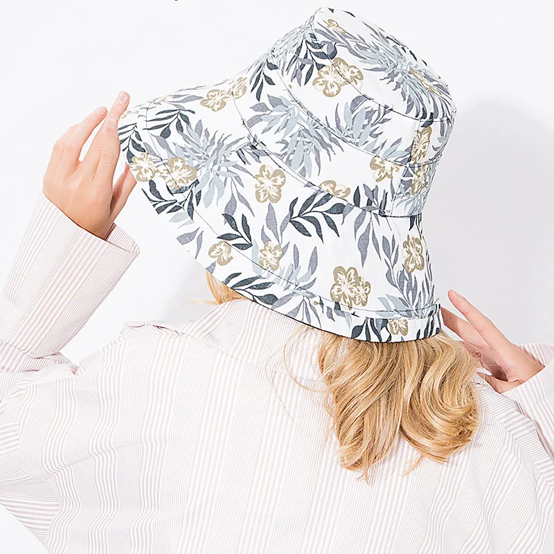 Весенне-осенние женские Панамы WELROG 2020 уличные шляпы с цветочным принтом и