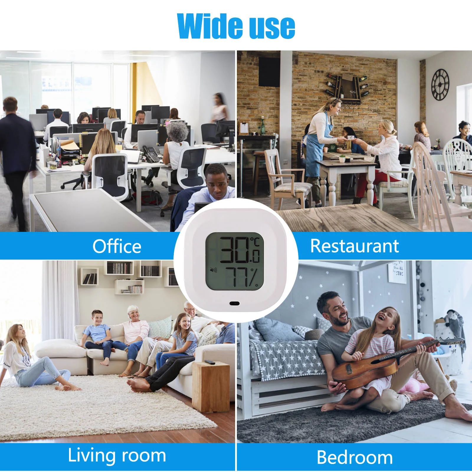 

40#Large Lcd Intelligent Temperature And Humidity Counter For Indoor Wine Cooler Humidity Meter Thermometer Hygrometer Gauge