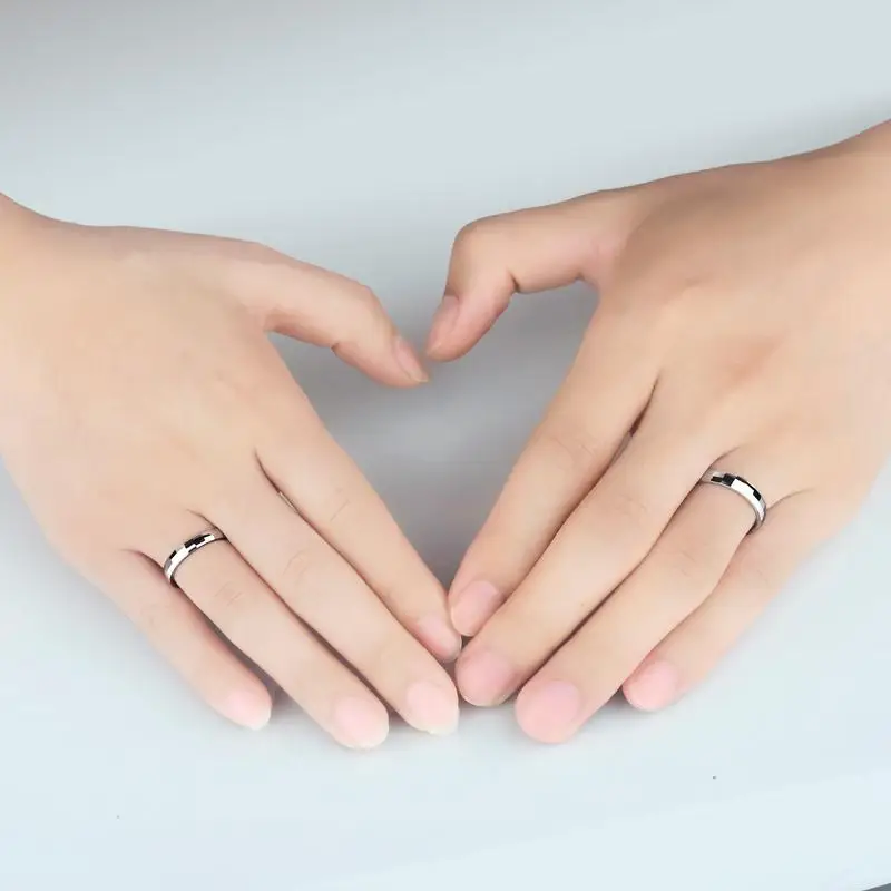 

Couple Rings, White Tungsten Rings for Wedding, High Polished Comfort Fit, Free Shipping, Customized