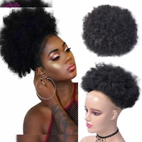 puff afro curly chignon wig drawstring short afro kinky clip in african synthetic hair bun hairpieces hair afro pieces luoyudu
