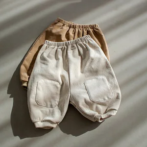 MILANCEL 2021 Весенние новые детские брюки, повседневные вельветовые брюки, свободный стиль, одежда для малышей