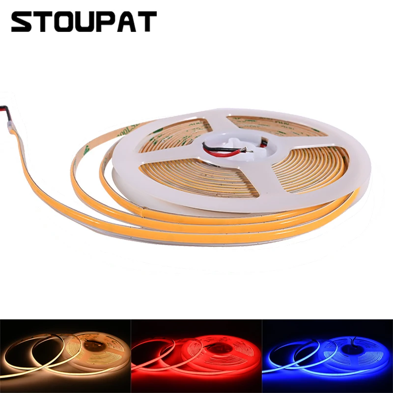 Супертонкая Светодиодная лента 5 мм с COB матрицей 480 светодиодов 12 В постоянного